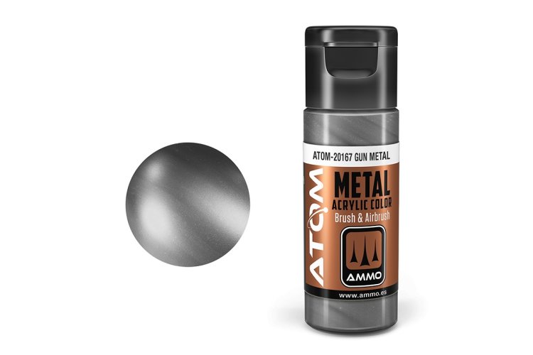 AMMO MIG 20167 ATOM - Metallic Gun Metal - Acryl - 20ml - Mig20167 xs - MIG20167-XS