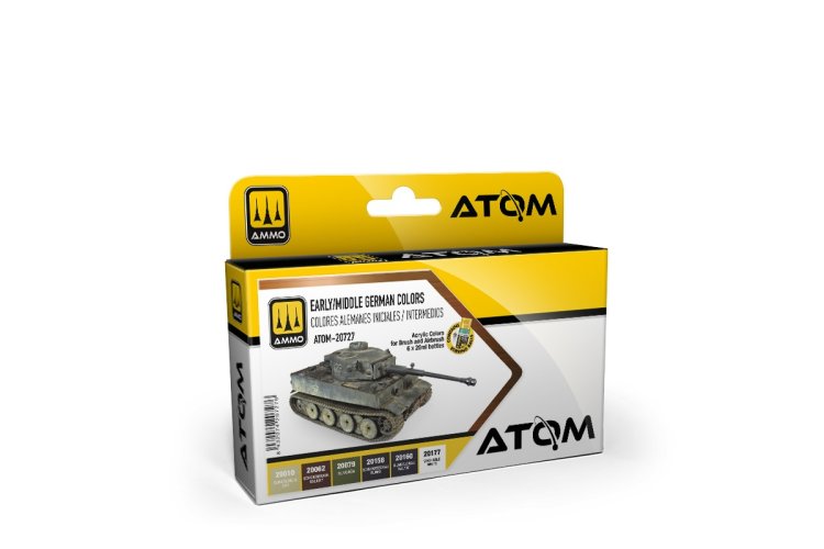 AMMO MIG 20727 ATOM -Vroeg-/Midden-Duitse kleuren - Acryl Set 6x20ml - Mig20727 xs 1 - MIG20727-XS