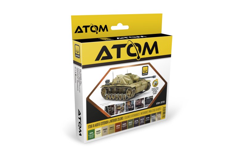 AMMO MIG 20730 ATOM - StugIII Ausf.G Exterior & Interior Military Colors - Acrylic Set 12x20ml - Mig20730 xs 1 - MIG20730-XS