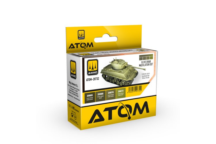 AMMO MIG 20732 ATOM - Olive Drab Green Modulation Set Military Colors - Acrylic Set 4x20ml - Mig20732 xs 1 - MIG20732-XS