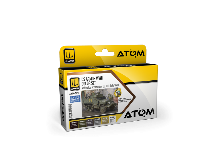 AMMO MIG 20737 ATOM - WWII US Armored Vehicles Color Set - Acrylic Set 6x20ml - Mig20737 xs 2 - MIG20737-XS