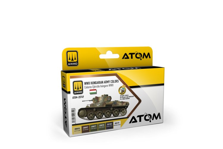 AMMO MIG 20749 ATOM WWII Hungarian Army Color Set - Acrylic Set 6x20ml - Mig20749 xs 1 - MIG20749-XS
