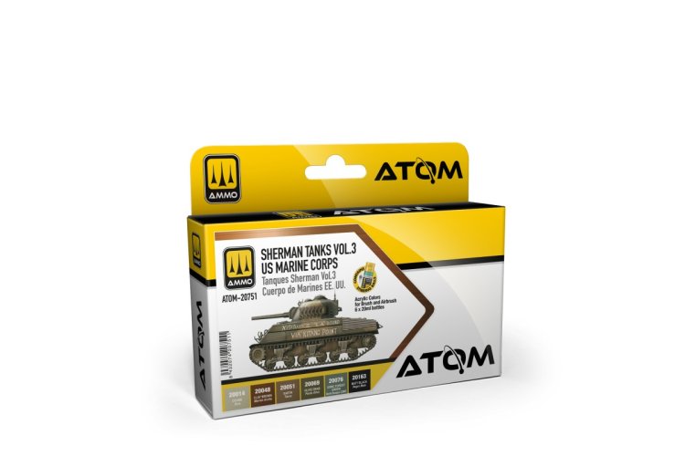 AMMO MIG 20751 ATOM - Sherman Tanks - Part 3 - WWII US Marine Corps Set - Acrylic Set 6x20ml - Mig20751 xs 1 - MIG20751-XS