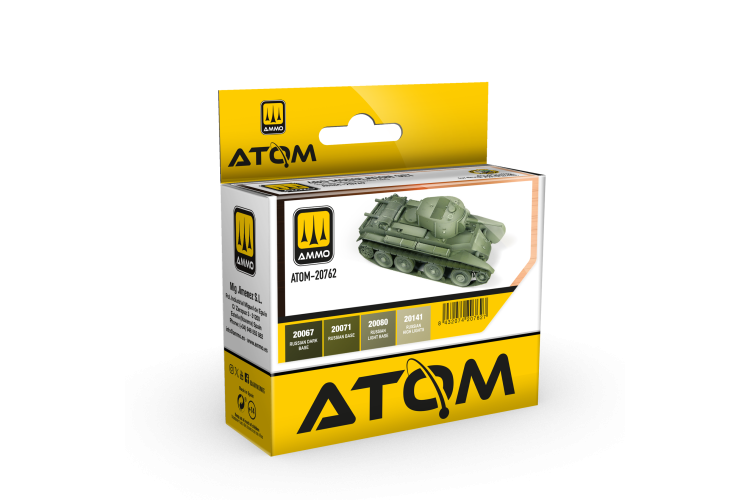 AMMO MIG 20762 ATOM - Soviet Vehicles 4BO Modulation Set - Acrylic Set 4x20ml - Mig20762 xs 1 - MIG20762-XS