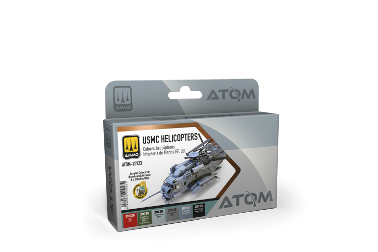 AMMO MIG 20923 ATOM - USMC Helicopters Colour Set - Acrylic Set 6x20ml - Mig20923 xs 1 - MIG20923-XS