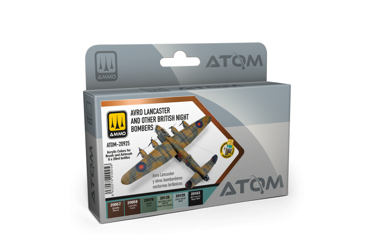 AMMO MIG 20925 ATOM - British Night Bombers Color Set - Acrylic Set 6x20ml - Mig20925 xs 1 - MIG20925-XS