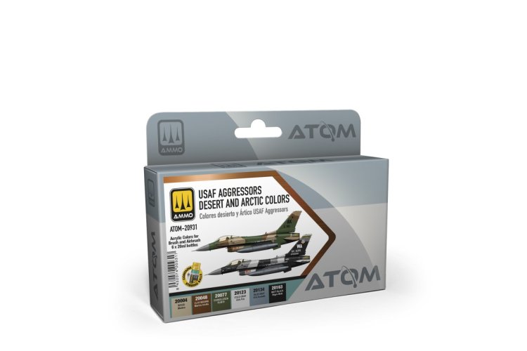 AMMO MIG 20931 ATOM &ndash; USAF Aggressors Desert and Arctic Color Set &ndash; Acrylic Set 6x20ml - Mig20931 1 1 - MIG20931-XS