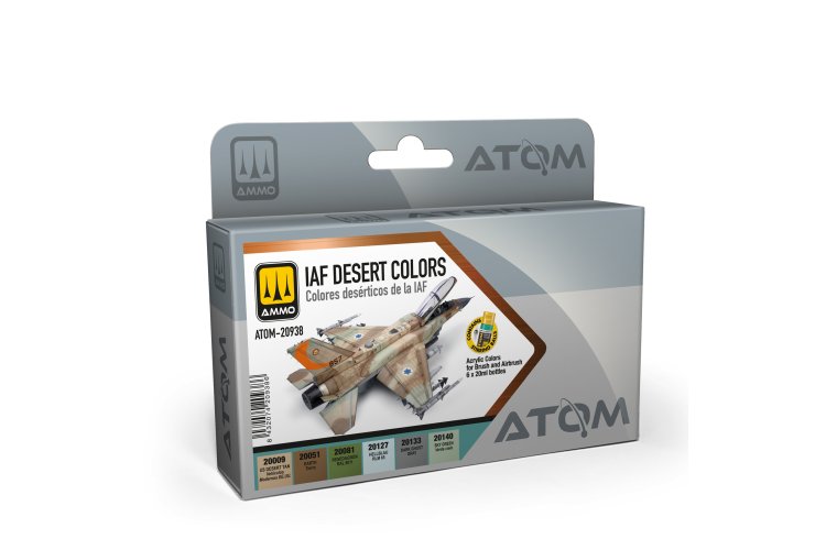 AMMO MIG 20938 ATOM - IAF Desert Aircraft Colors - Acrylic Set 6x20ml - Mig20938 xs 1 - MIG20938-XS