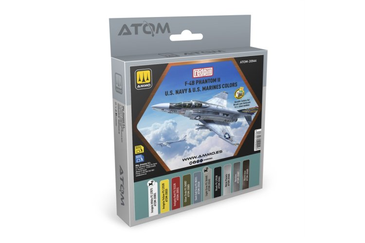 AMMO MIG 20944 ATOM - F-4B Phantom II US Navy & US Marines Kleurenset - Acryl Set 10x20ml - Mig20944 xs 1 - MIG20944-XS