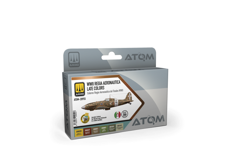 AMMO MIG 20955 ATOM - Regia Aeronautica Late WWII Colour Set - Acrylic Set 6x20ml - Mig20955 xs 1 - MIG20955-XS