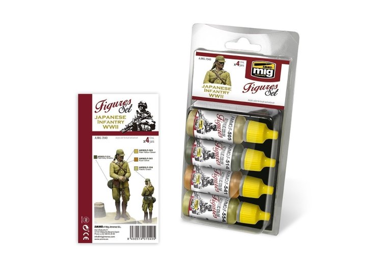 AMMO MIG 7040 Japanese Infantry WWII Figures - Acryl Set - Mig7040 xs - MIG7040-XS
