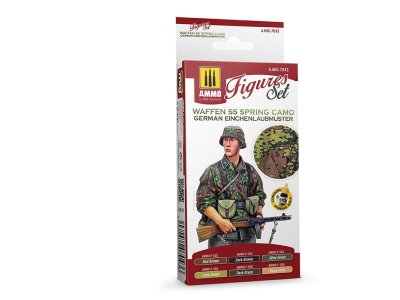 AMMO MIG 7043 Waffen SS Spring Camo - German Einchenlaubmuster - Acryl Set - Mig7043 waffen ss spring camo german einchenlaubmuster figures set - MIG7043-XS