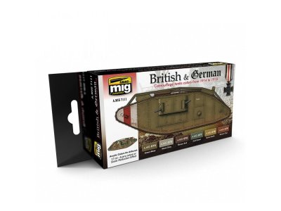 AMMO MIG 7111 WWI British & German Colors - Acryl Set - Mig7111 xs 1 - MIG7111-XS