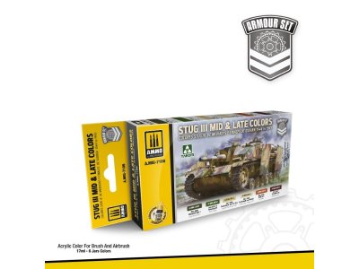 AMMO MIG 7186 Stug III Mid & Late Colors 1944 to 1945 - Acryl Set - Mig7186 xs 1 1 - MIG7186-XS