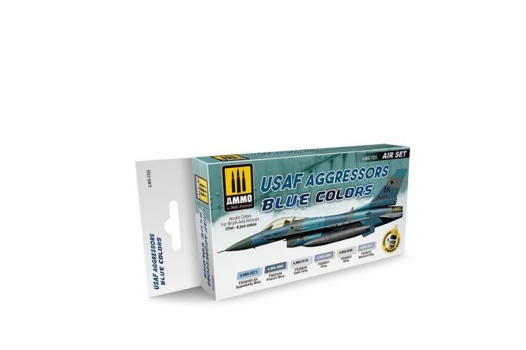 AMMO MIG 7235 USAF Aggressors Blue - Acryl Set - Mig7235 xs 1 - MIG7235-XS