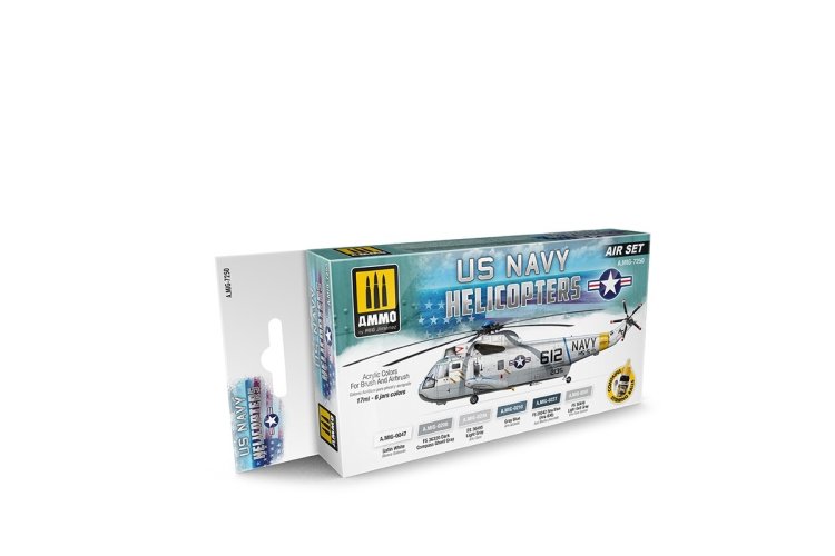 AMMO MIG 7250 US Navy Helicopter Air Set - Acryl Set - Mig7250 us navy helicopters set 1 - MIG7250-XS