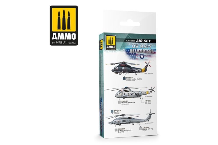 AMMO MIG 7250 US Navy Helicopter Air Set - Acryl Set - Mig7250 us navy helicopters set 2 - MIG7250-XS