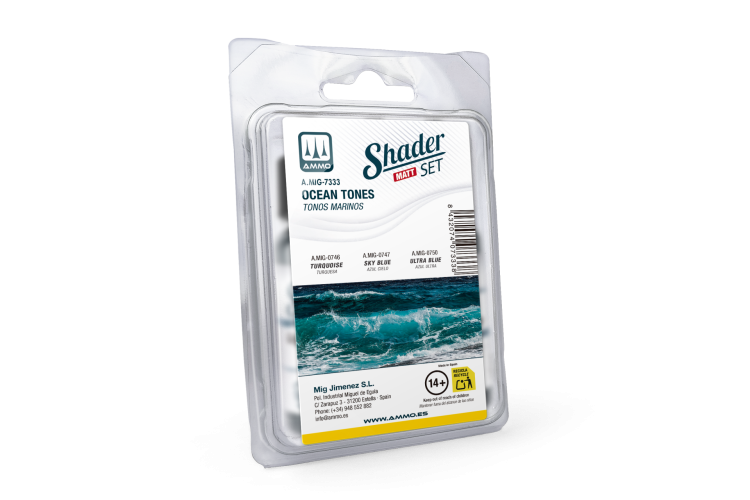 AMMO MIG 7333 Matt Shader Set - Oceaantinten Kleurenset -  3x10ml - Mig7333 xs 1 - MIG7333-XS