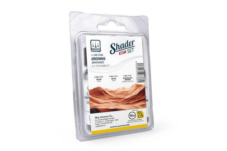 AMMO MIG 7336 Matt Shader Set - Rust Effects Color Set - 3x17ml - Mig7336 xs 1 - MIG7336-XS