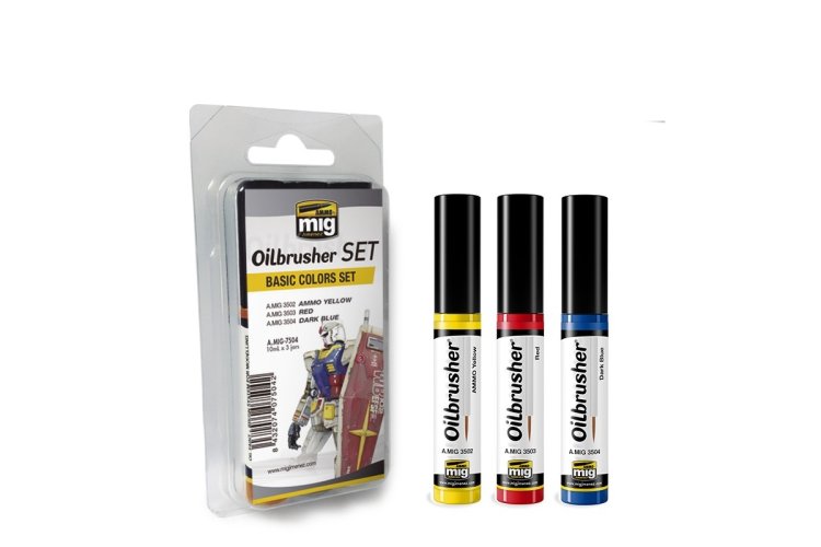 AMMO MIG 7504 Oilbrusher Basic Colors - Set - Mig7504 basic colors set 1 - MIG7504-XS