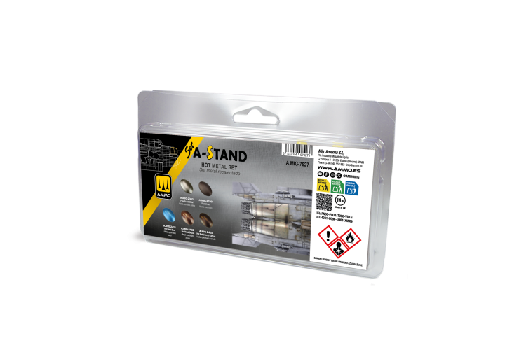 AMMO MIG 7527 A-STAND - Heat-Stained Metal Colour Set - 5x30ml - Mig7527 xs 1 - MIG7527-XS