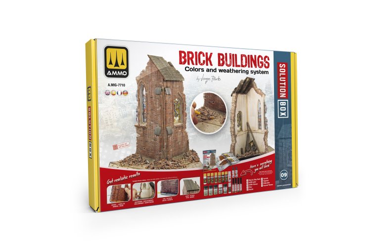 AMMO MIG 7710 Solution Box 9 - Brick Buildings for Model Dioramas - Set - Mig7710 5 - MIG7710