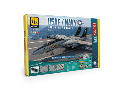 AMMO MIG 7739 Solution Box 36 - USAF / US NAVY Grey Aircraft - Kleuren- en Verweringssysteem - Mig7739 1 - MIG7739