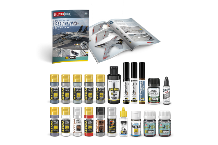 AMMO MIG 7739 Solution Box 36 - USAF / US NAVY Grey Aircraft - Kleuren- en Verweringssysteem - Mig7739 2 - MIG7739