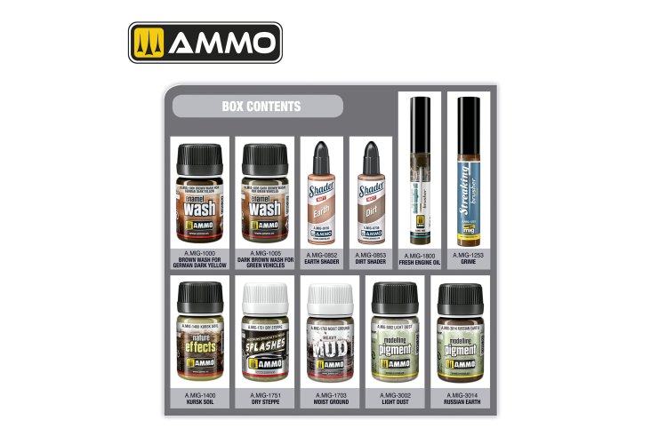 AMMO MIG 7816 Super Pack - Kursk WWII Weathering for Model Building - Solution Set - Mig7816 2 - MIG7816