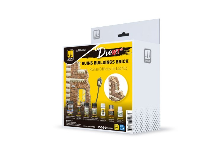 AMMO MIG 7831 Dio Set - Ruins Buildings Brick - Diorama Set om Bakstenen Ru&iuml;nes te Maken - Mig7831 xs 1 - MIG7831-XS