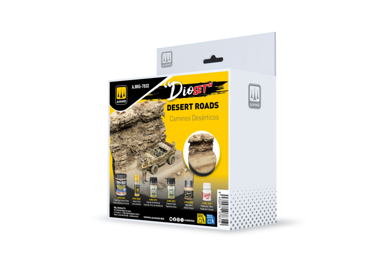 AMMO MIG 7832 Dio Set - Desert Roads - Diorama Set for Creating Desert Road Surfaces - Mig7832 1 - MIG7832