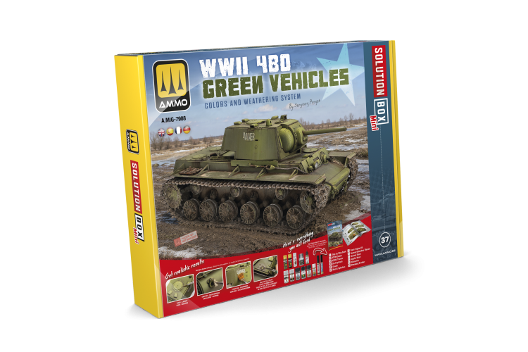 AMMO MIG 7908 Mini Solution Box 37 - 4BO Green Soviet Vehicles WWII - Mig7908 1 - MIG7908