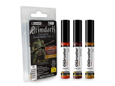 AMMO MIG 7997 Grimdark Essential Oilbrushers Vol. 1 - Olieverf Set 3x10ml - Mig7997 xs 1 - MIG7997-XS