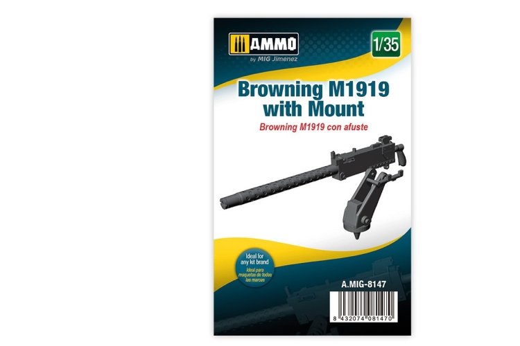 1:35 AMMO MIG 8147 Browning M1919 with Mount - Mig8147 - MIG8147