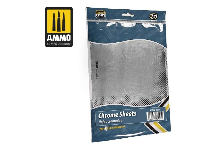 AMMO MIG 8248 Chrome Sheets 280x195mm - 5pc - Mig8248 chrome sheets 280x195 mm 1 - MIG8248-XS