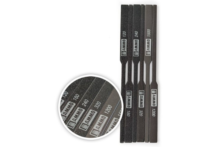 AMMO MIG 8567 Tapered Sanding Sticks 120/180/240/320/1200/1500 grit - Mig8567 xs - MIG8567-XS