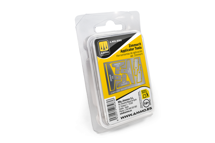 AMMO MIG 8583 Zimmerit Gereedschapsset - Foto-ge&euml;tste Tools voor Duitse WWII Tanks - Mig8583 xs 1 - MIG8583-XS