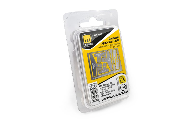 AMMO MIG 8583 Zimmerit Gereedschapsset - Foto-ge&euml;tste Tools voor Duitse WWII Tanks - Mig8583 xs 3 - MIG8583-XS