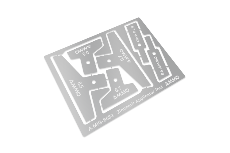 AMMO MIG 8583 Zimmerit Gereedschapsset - Foto-ge&euml;tste Tools voor Duitse WWII Tanks - Mig8583 xs 5 - MIG8583-XS