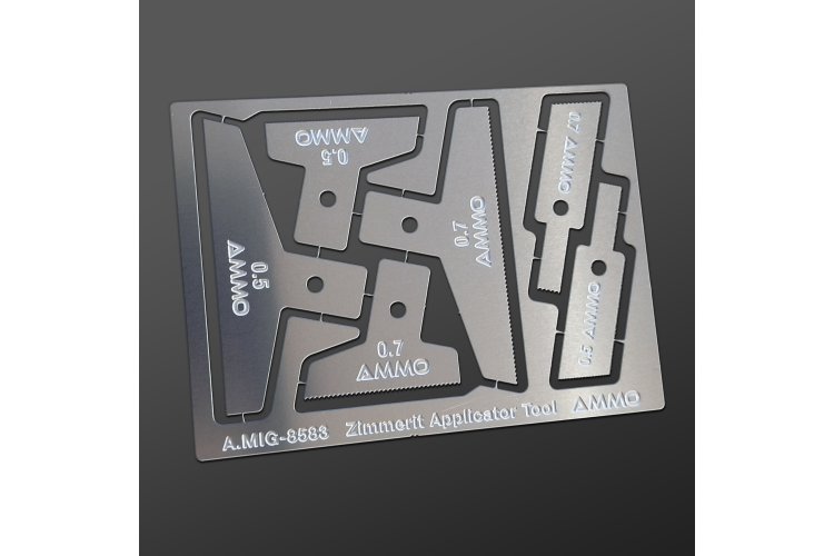 AMMO MIG 8583 Zimmerit Gereedschapsset - Foto-ge&euml;tste Tools voor Duitse WWII Tanks - Mig8583 xs 6 - MIG8583-XS