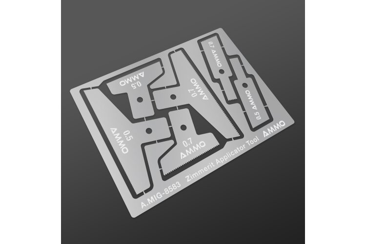 AMMO MIG 8583 Zimmerit Gereedschapsset - Foto-ge&euml;tste Tools voor Duitse WWII Tanks - Mig8583 xs 7 - MIG8583-XS