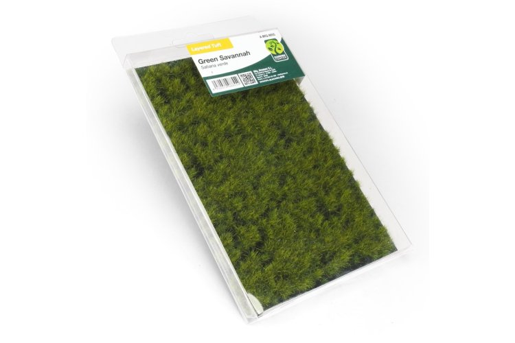 AMMO MIG 8855 Garden Center &ndash; Layered Grass Tufts &ndash; Green Savanna &ndash; Green Savanna and Steppe Color &ndash; 17x11cm &ndash; Diorama Mat - Mig8855 xs 1 - MIG8855-XS