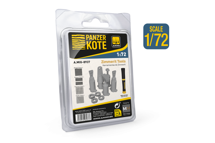 AMMO MIG 8937 Panzer Kote Zimmerit Gereedschap voor 1:72 WWII Duitse Voertuigen - Mig8937 1 - MIG8937