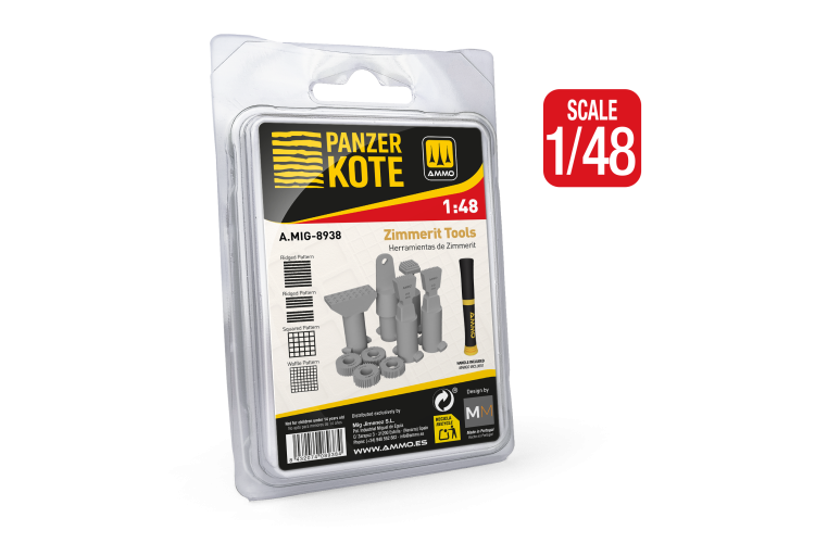 AMMO MIG 8938 Panzer Kote Zimmerit Gereedschap voor 1:48 WWII Duitse Voertuigen - Mig8938 1 - MIG8938