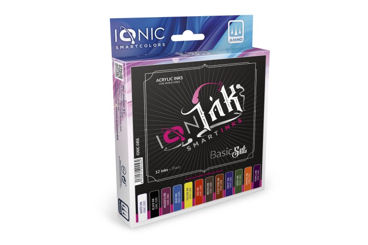 AMMO MIG IO0456 Ionic Smart Colors &ndash; Ionink Inks Basic Set Color Set &ndash; Acrylic Set 12x17ml - Migio0456 xs 1 - MIGIO0456-XS