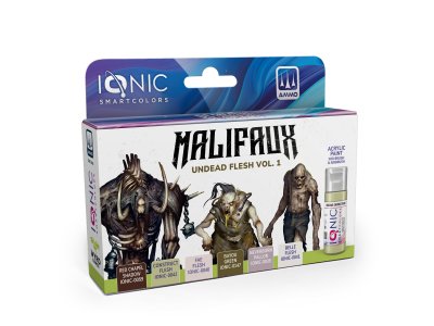 AMMO MIG IO0462 Ionic Smart Colors &ndash; Malifaux Undead Flesh Vol. 1 Color Set &ndash; Acrylic Set 6x20ml - Migio0462 xs 1 - MIGIO0462-XS