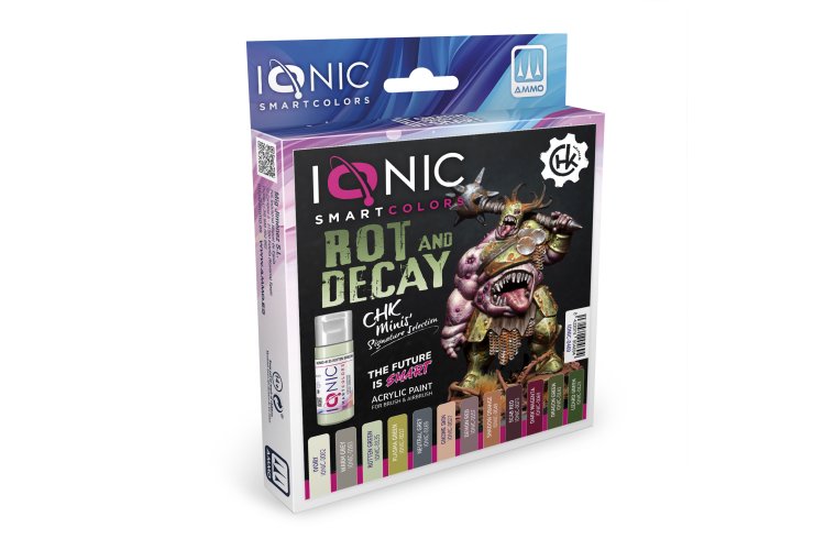 AMMO MIG IO0469 Ionic Smart Colors &ndash; Rot and Decay CHK Minis Signature Selection Color Set &ndash; Acrylic Set 12x20ml - Migio0469 xs 1 - MIGIO0469-XS