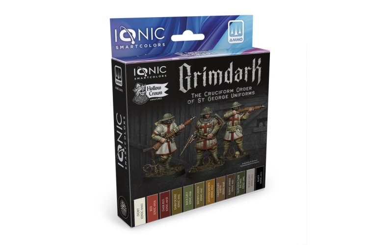 AMMO MIG IO0470 Ionic Smart Colors - Grimdark The Cruciform Order of St George Uniforms Kleurenset - Acryl Set 12x20ml - Migio0470 xs 1 - MIGIO0470-XS