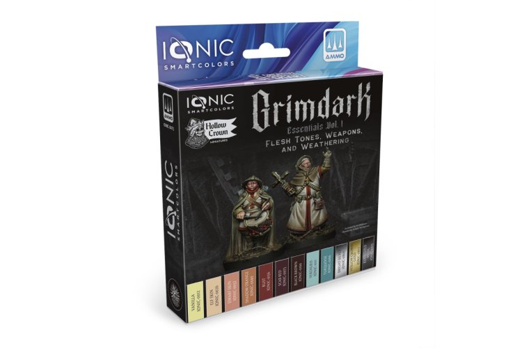 AMMO MIG IO0471 Ionic Smart Colors - Grimdark Essentials Vol. 1 Paint Set - Acrylic Set 12x20 ml - Migio0471 xs 1 - MIGIO0471-XS