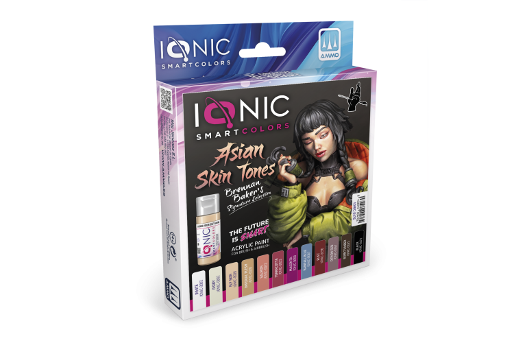 AMMO MIG IO0476 Ionic Smart Colors - Asia Skin Tones - Brennan Baker's Signature Kleurenset - Acryl 12x20 ml - Migio0476 xs 1 - MIGIO0476-XS